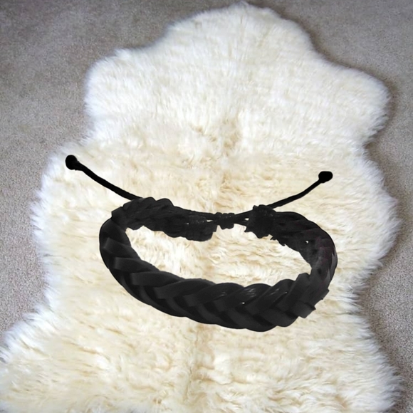 Jewelry - .🎄10/$20. Black  P. U. Leather Bracelet